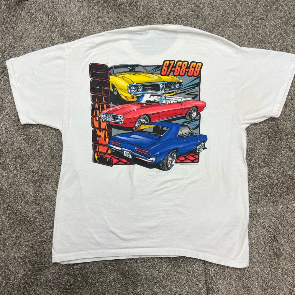 Vintage‎ Firebird shirt mens XL extra large white short sleeve hot rod Y2K cars